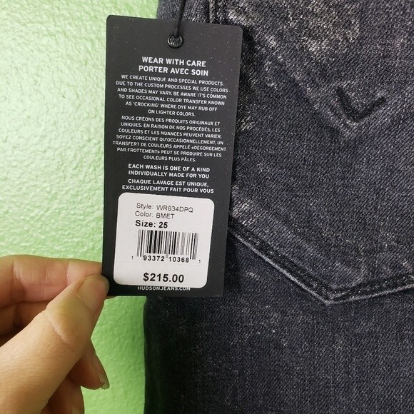 Hudson Black Mini Skirt Acid Silver Glitter Wash Size 25 - Picture 9 of 10